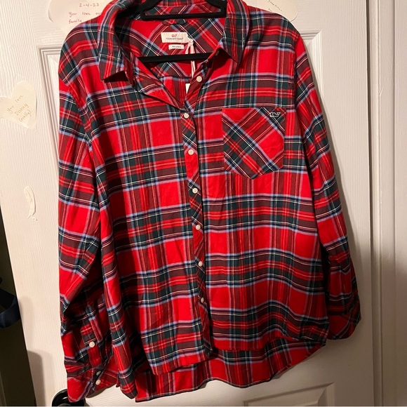 Vineyard Vines Tops - Vineyard Vines Women’s Nantucket Tartan Flannel NWT Holiday 20 Plus Size